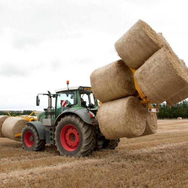 Octa-Quad Bale Handling System - front and rear sections for carrying 12 round bales or 6 Heston bales at a time.